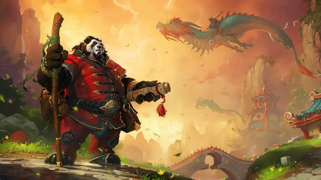 Постер (плакат) world of warcraft, mists of pandaria, panda