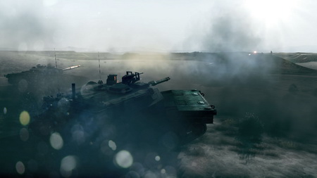 Постер (плакат) battlefield 3, tanks, mountain