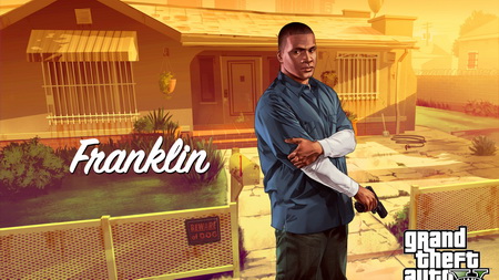 Постер (плакат) clinton, franklin, grand theft auto v
