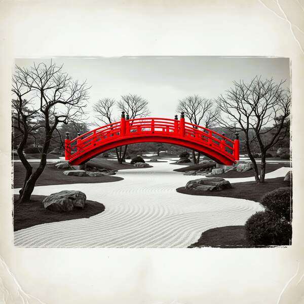 Постер Красный мост,  чб постер