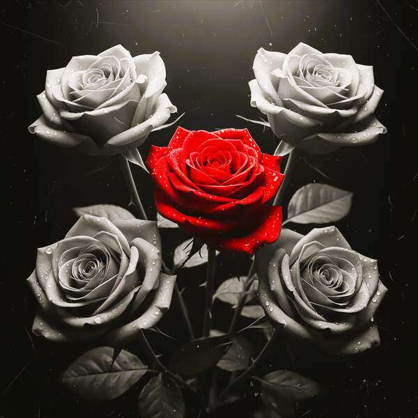 Постер Розы, чб постер