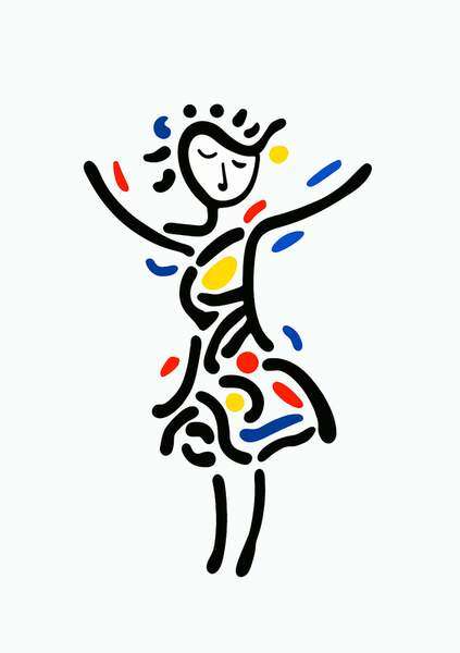 Постер Девушка, весёлая графика