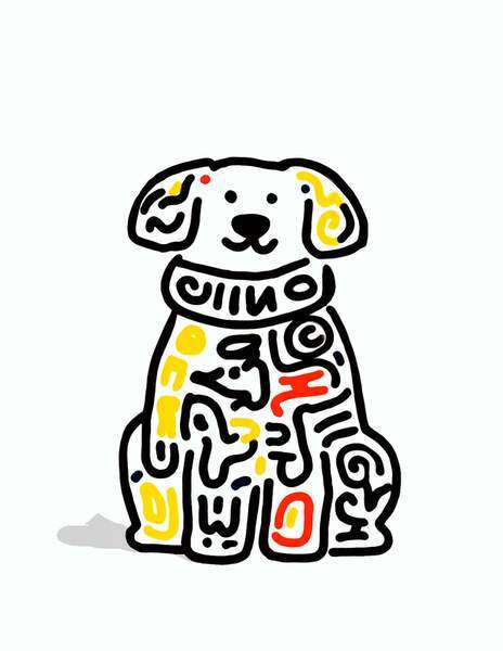 Постер Собака, весёлая графика