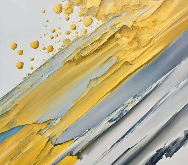 Постер Серо-желтая абстракция