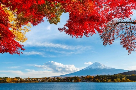 Постер (плакат) Священная гора Фудзияма. Япония.