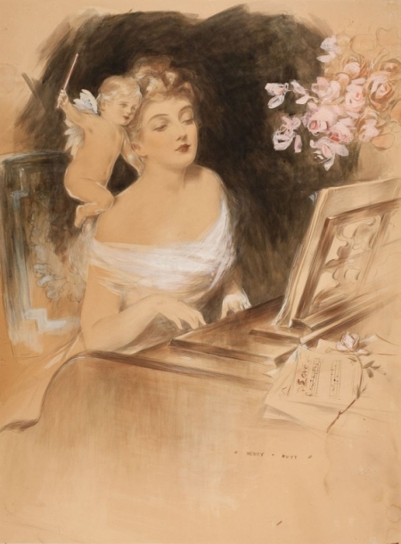 Постер (плакат) Пианистка и ангел
