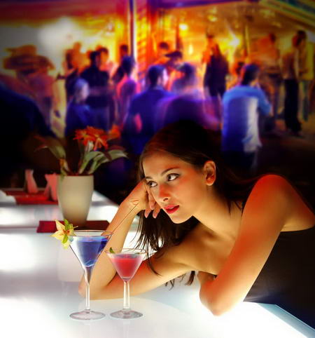 Постер (плакат) Девушка в баре
