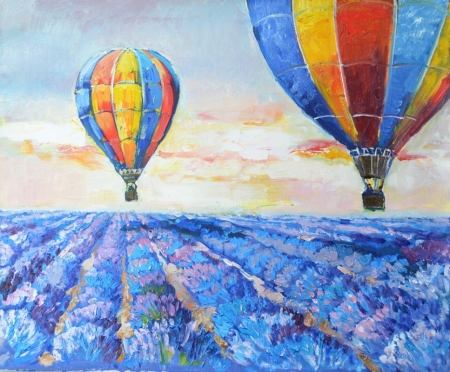 Постер (плакат) Воздушные шары над полем
