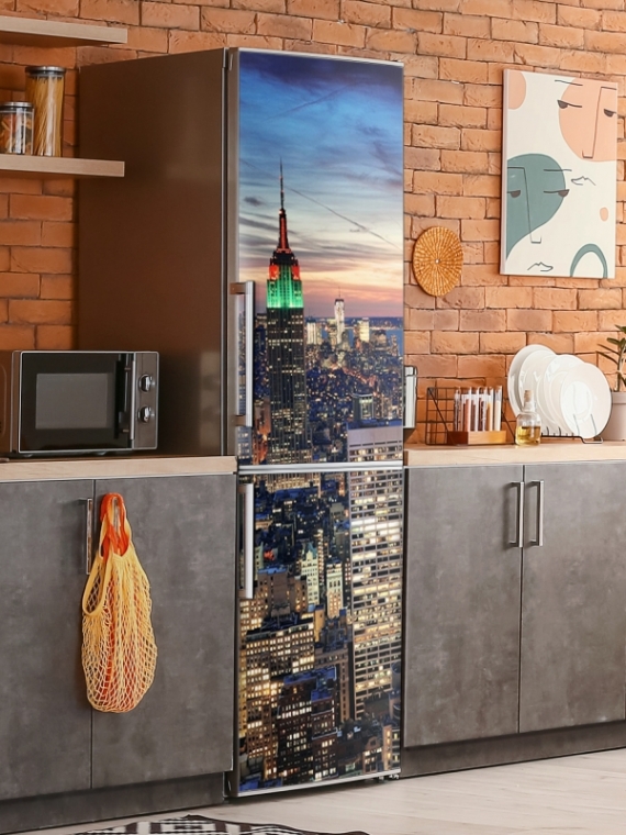 Магнитная панель на холодильник - Вечер над Нью-Йорком