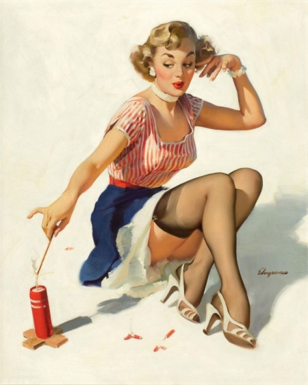 Постер (плакат) Девушка и пиротехника