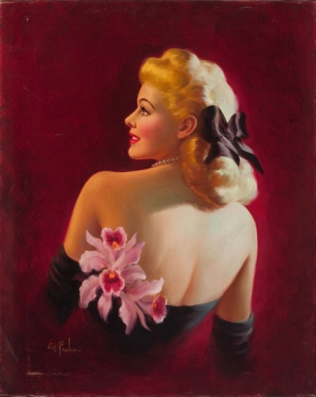 Постер (плакат) Девушка и розовый цветок
