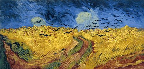 Постер (плакат) Wheat field with crows
