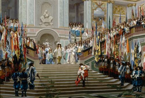 Постер (плакат) Прием принца Конде Людовиком XIV в Версале в 1674 году
