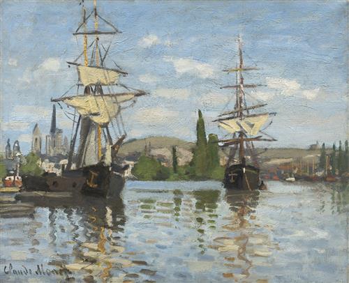 Постер (плакат) Ships Sailing on the Seine at Rouen, 1872	
