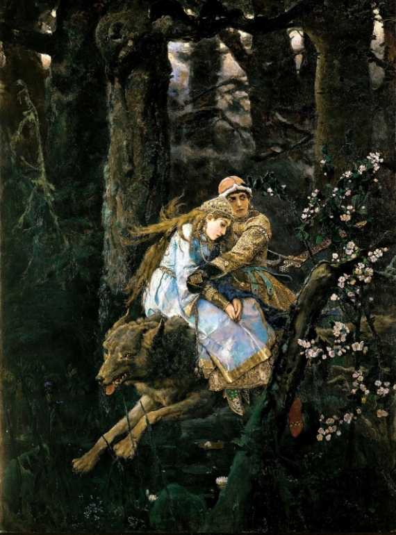 Постер (плакат) Иван-царевич на сером волке