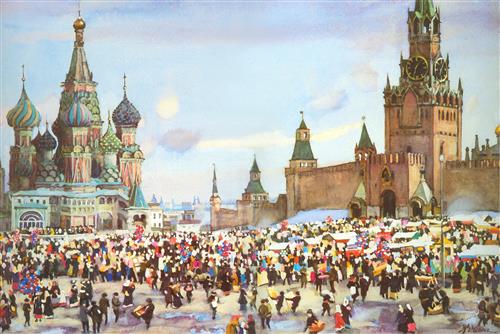 Постер (плакат) Вербный базар на Красной площади
