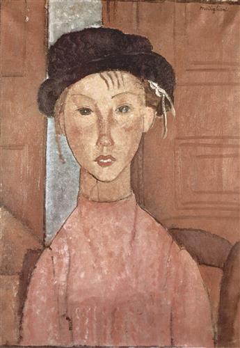 Постер (плакат) Madchen mit Hut	

