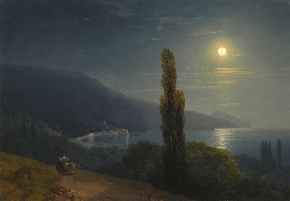 Постер (плакат) Вид Крыма в лунную ночь