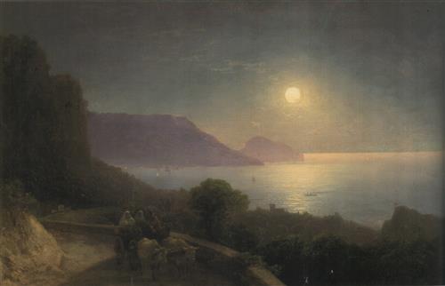 Постер (плакат) Вид Крыма в лунную ночь	
