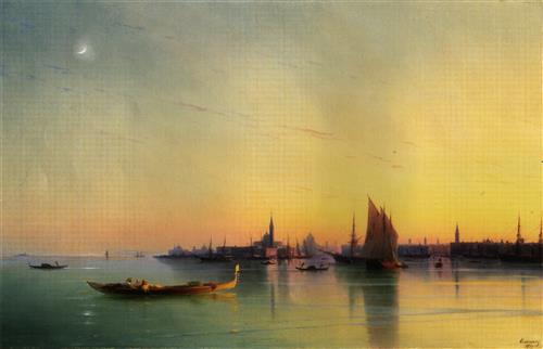 Постер (плакат) Закат над Венецианской лагуной	
