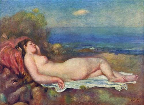 Постер (плакат) Sleeping Nude near the Sea
