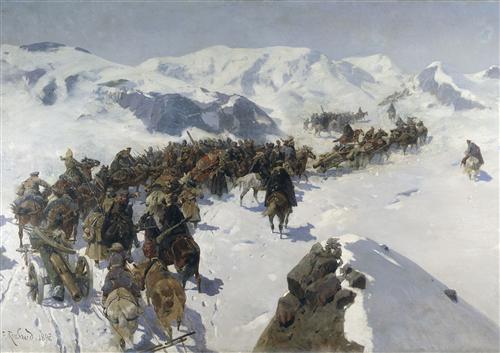Постер (плакат) Переход князя Аргутинского через Кавказский хребет

