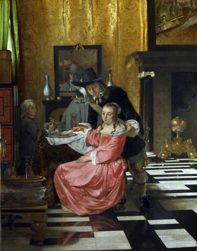 Постер (плакат) An Interior, with a Woman refusing a Glass of Wine
