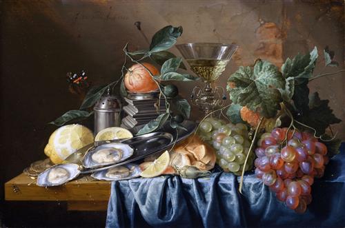Постер (плакат) Still Life with Oysters and Grapes
