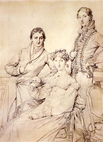 Постер (плакат) Portrait of Joseph Woodhead and His Wife, born Harriet Comber, and Her Brother, Henry George Wandesford Comber
