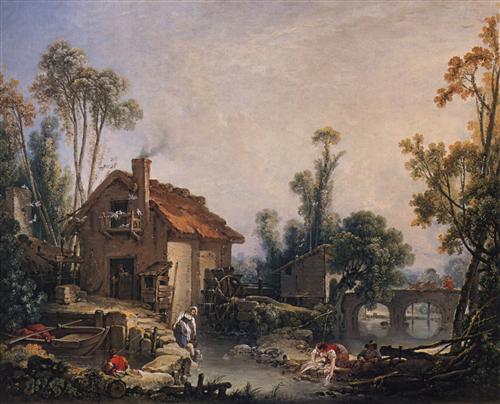 Постер (плакат) Landscape with Watermill
