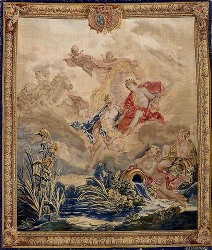 Постер (плакат) Apollo and Clytie, tapestry by Beauvais Tapestry Manufactory designed by Francois Boucher
