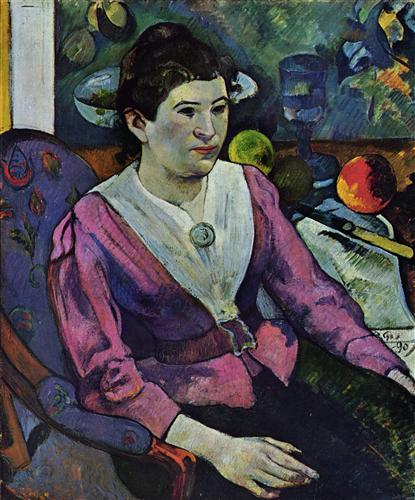Постер (плакат) Portrait de femme a la nature morte de Cezanne	
