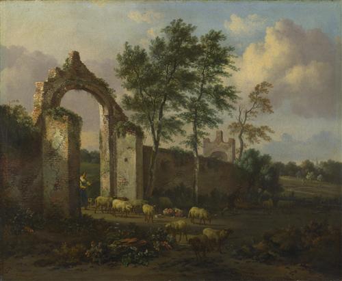 Постер (плакат) A Landscape with a Ruined Archway
