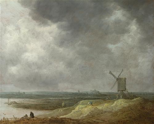 Постер (плакат) A Windmill by a River
