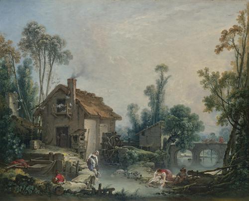Постер (плакат) Landscape with a Watermill
