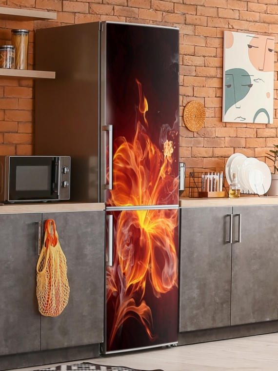 Магнитная панель на холодильник - Огненный цветок