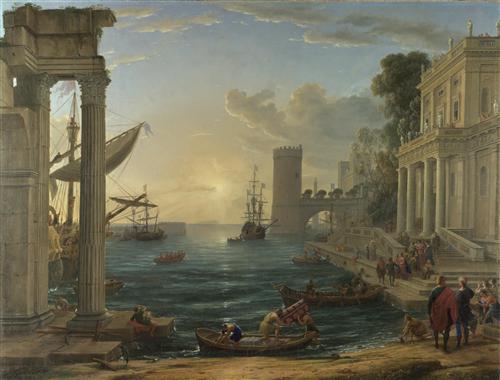 Постер (плакат) Seaport with the Embarkation of the Queen of Sheba
