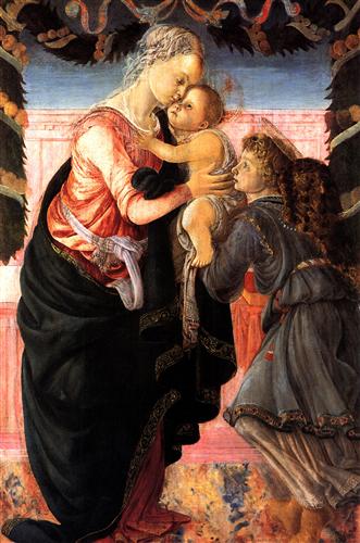 Постер (плакат) Madonna with child and an angel	
