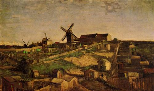 Постер (плакат) View of Montmartre with Windmills
