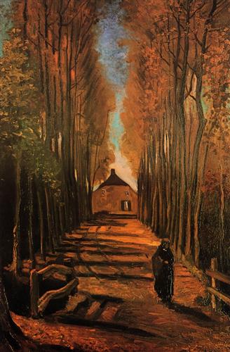 Постер (плакат) Avenue of Poplars in Autumn
