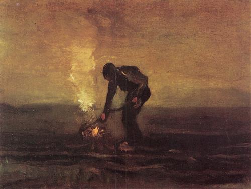 Постер (плакат) Peasant Burning Weeds
