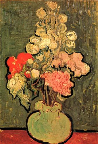 Постер (плакат) Still Life Vase with Rose-Mallows
