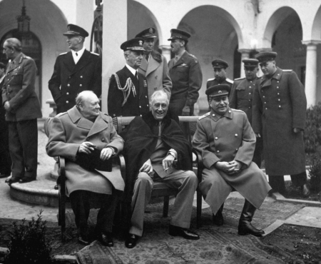 Постер (плакат) Сталин, Рузвельт и Черчиль