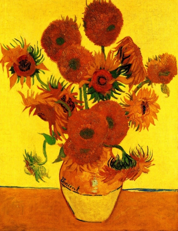 Постер (плакат) Still Life Vase with Fifteen Sunflowers 3