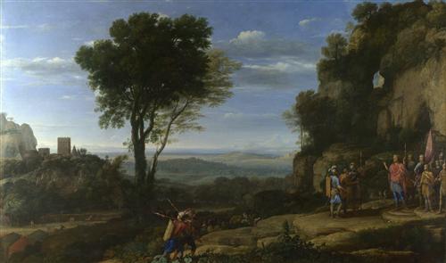 Постер (плакат) Landscape with David at the Cave of Adullam
