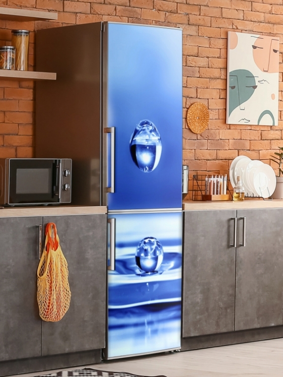 Магнитная панель на холодильник - Капли воды