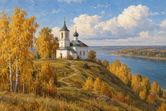 Постер Белые купола осени