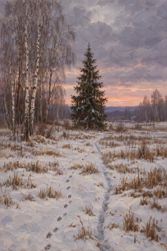 Постер Следы на пороше