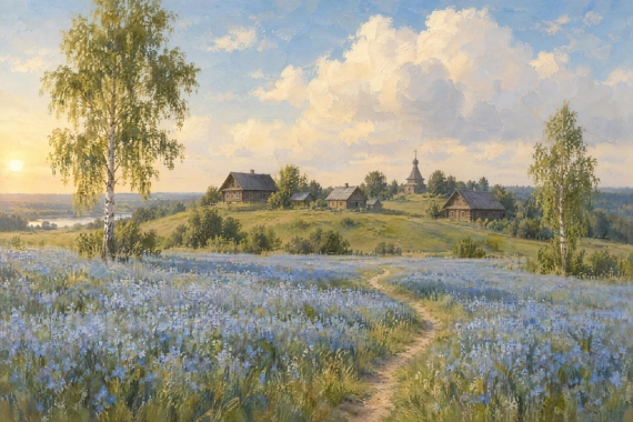 Постер Льняное небо