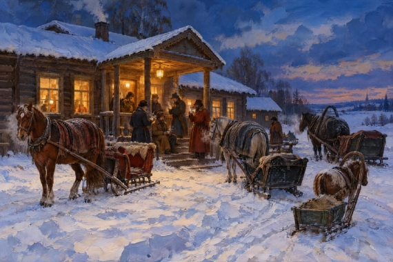 Постер Сани у трактира